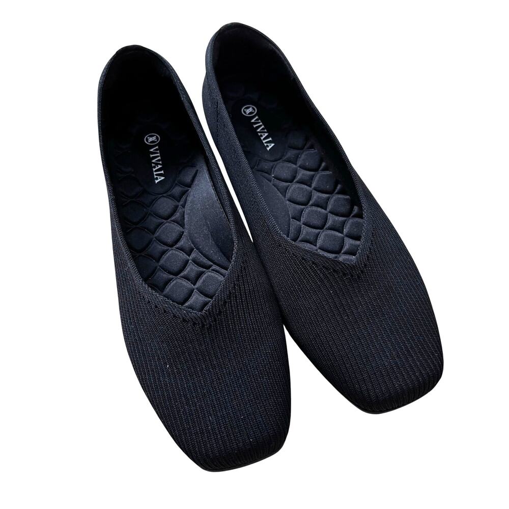 Vivaia Black Mesh Slip On Flats EU 41 / US 10 Comfort Casual Basic Women's Shoes